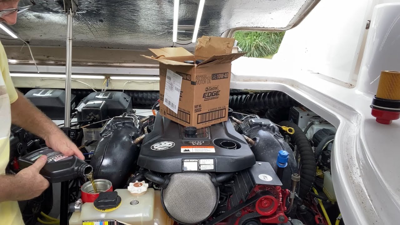 engine oil change Volvo Penta V8-300