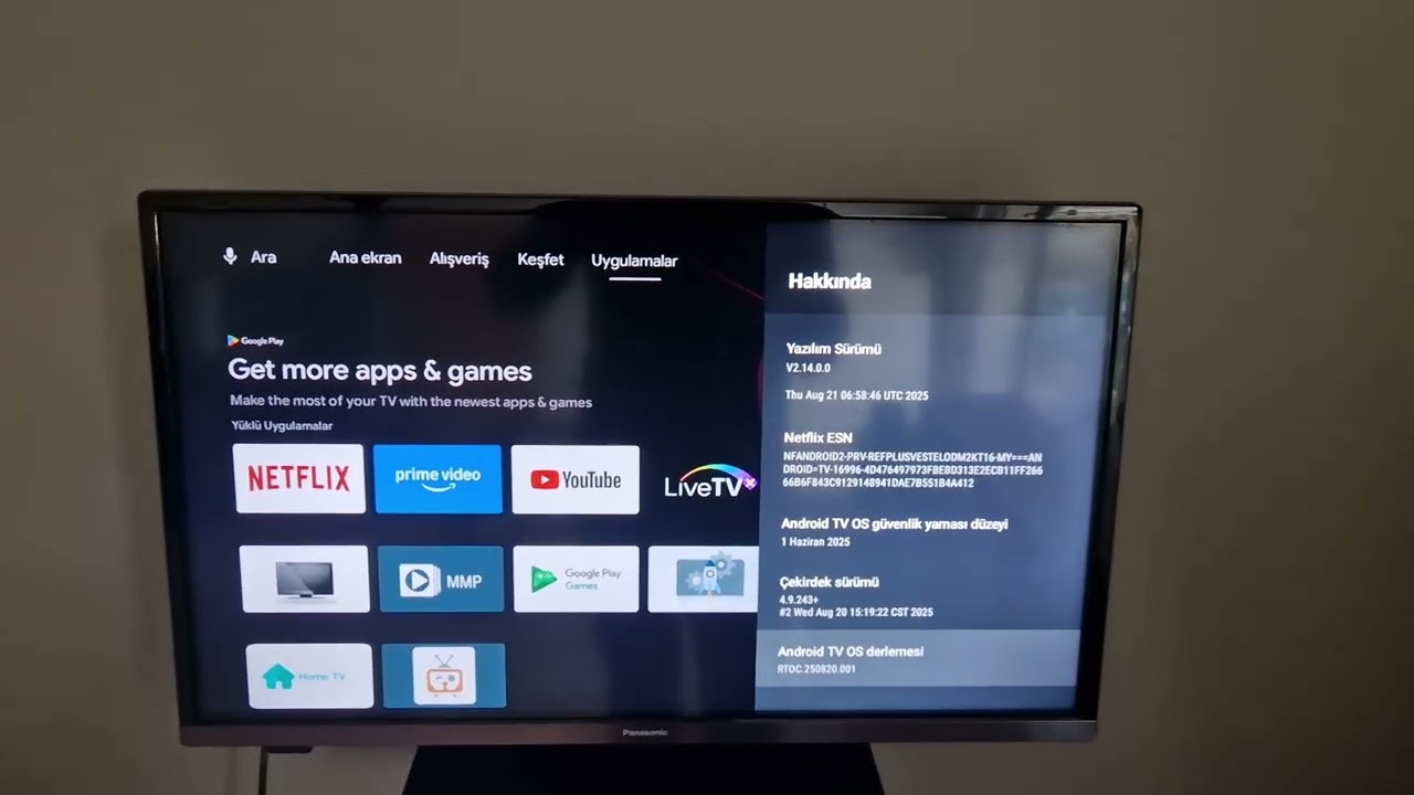 Panasonic Android tv  hızlandırma...Geliştirici özelik seçeneğini açma