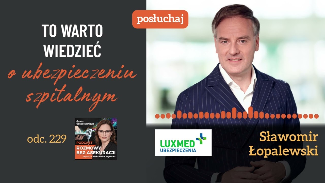 Odc. 229– To warto wiedzieć o ubezpieczeniu szpitalnym – Sławomir Łopalewski (LUX MED Ubezpieczenia)