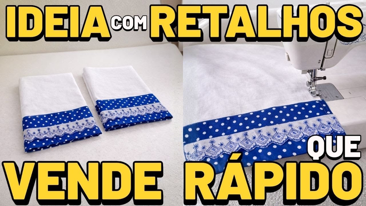 Barrado em TECIDO com RETALHOS para Pano de Prato FÁCIL de Fazer e Vende Rápido