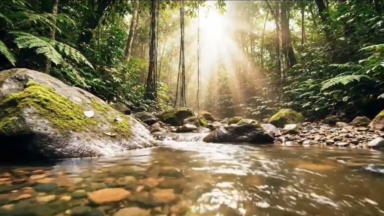Peaceful Tropical River ASMR 🌊Nature Sounds for Deep Sleep & Relaxation #asmr #deepsleep 
