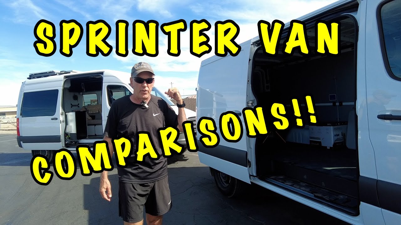 SPRINTER LOW ROOF 4 cyl gas vs SPRINTER 4x4 High Roof 6 cyl Diesel- we show you the differences.