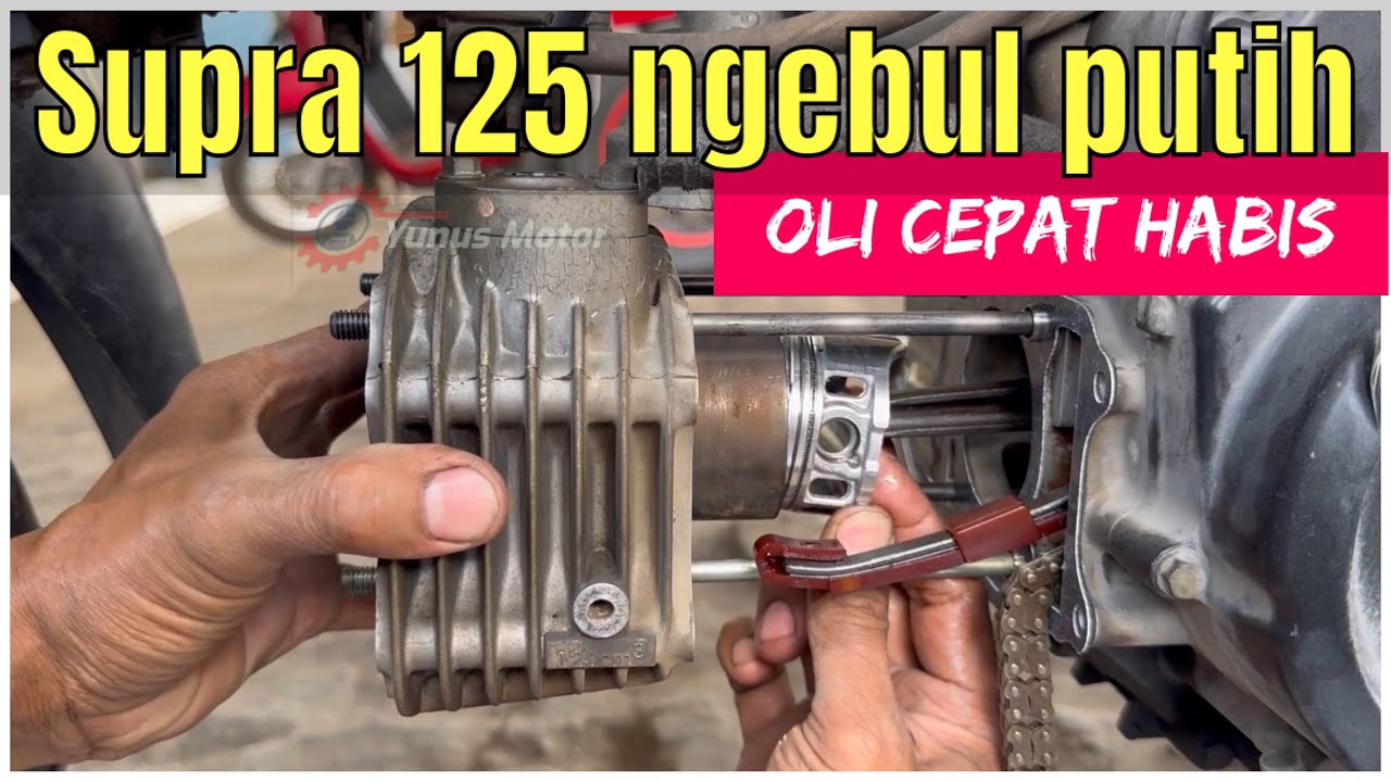 Mengatasi supra x 125 ngebul putih dan oli cepat habis