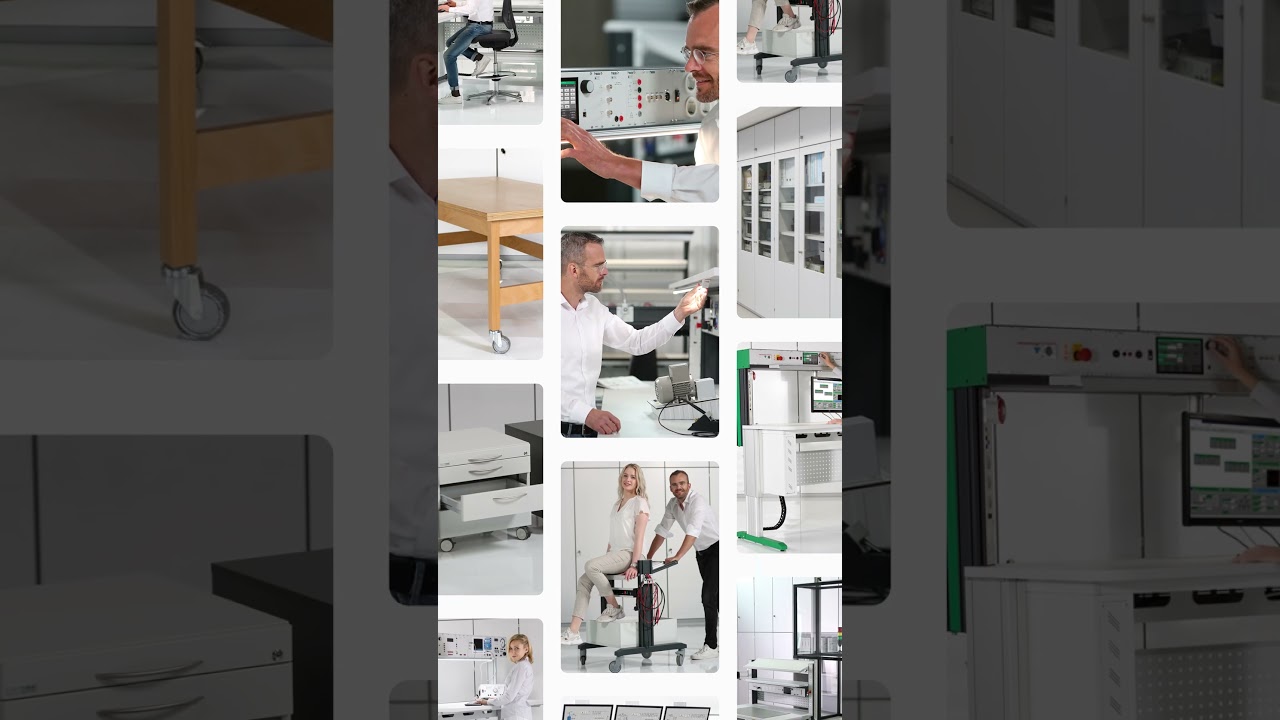 Elektrolabor Einrichtung von hera #Labortische #Laborarbeitsplatz #Elektrolabor