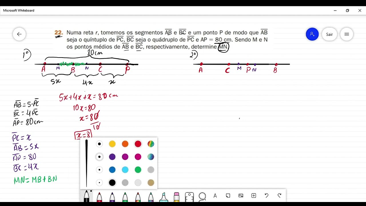 22 - Numa reta r, tomemos os segmentos AB e BC e um ponto P de modo que AB seja o quintuplo de PC...