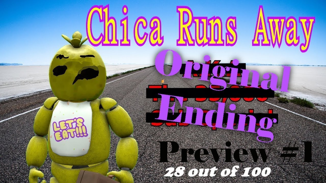 (First Animation W.I.P preview #1) FNAF SFM | Chica Runs Away! Original Ending #1