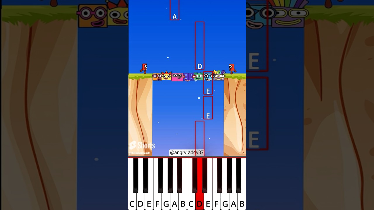 Numberblocks OC Bridge Crossing Challenge #shorts (@angryraddy87) - Octave Piano Tutorial