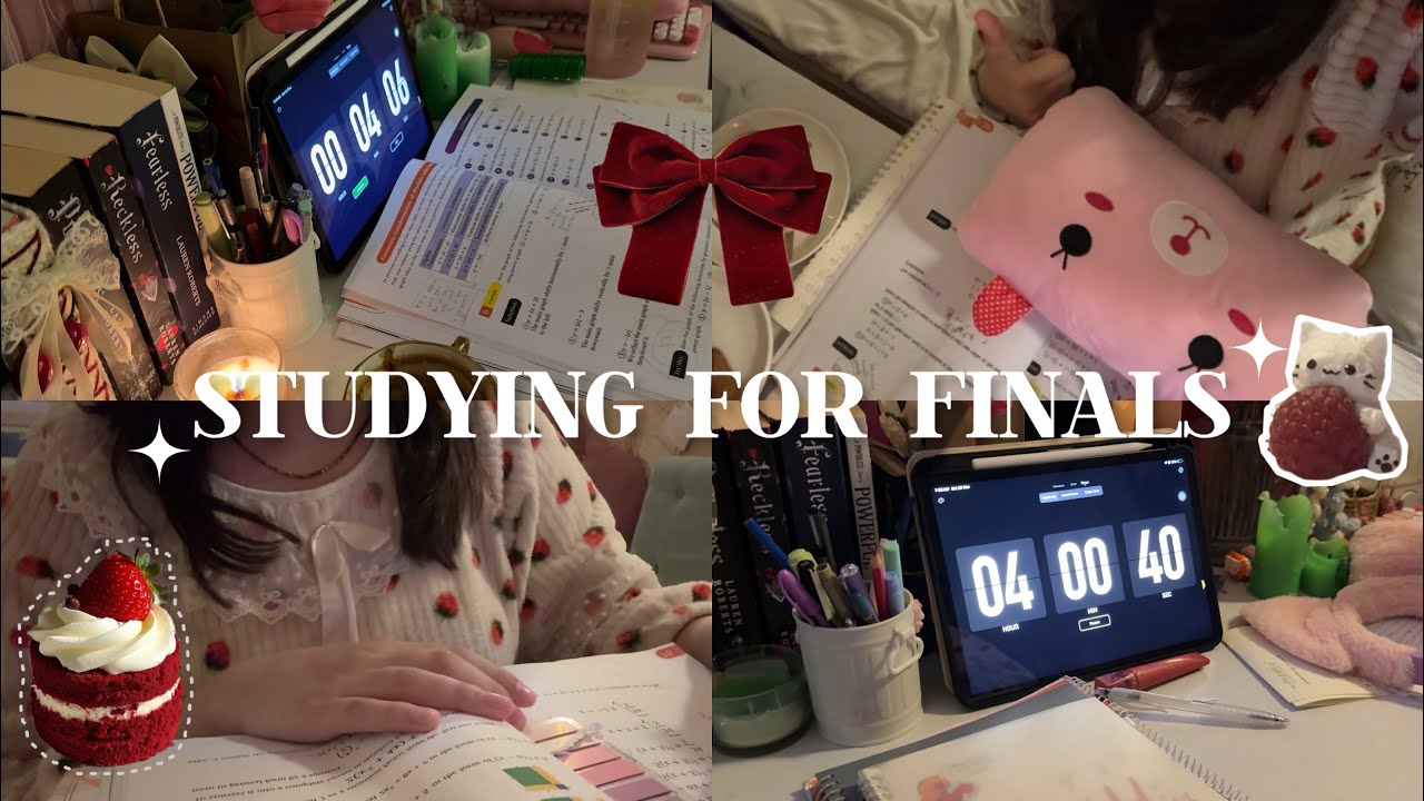 Study with me for math’s finals🍉🕯️✨