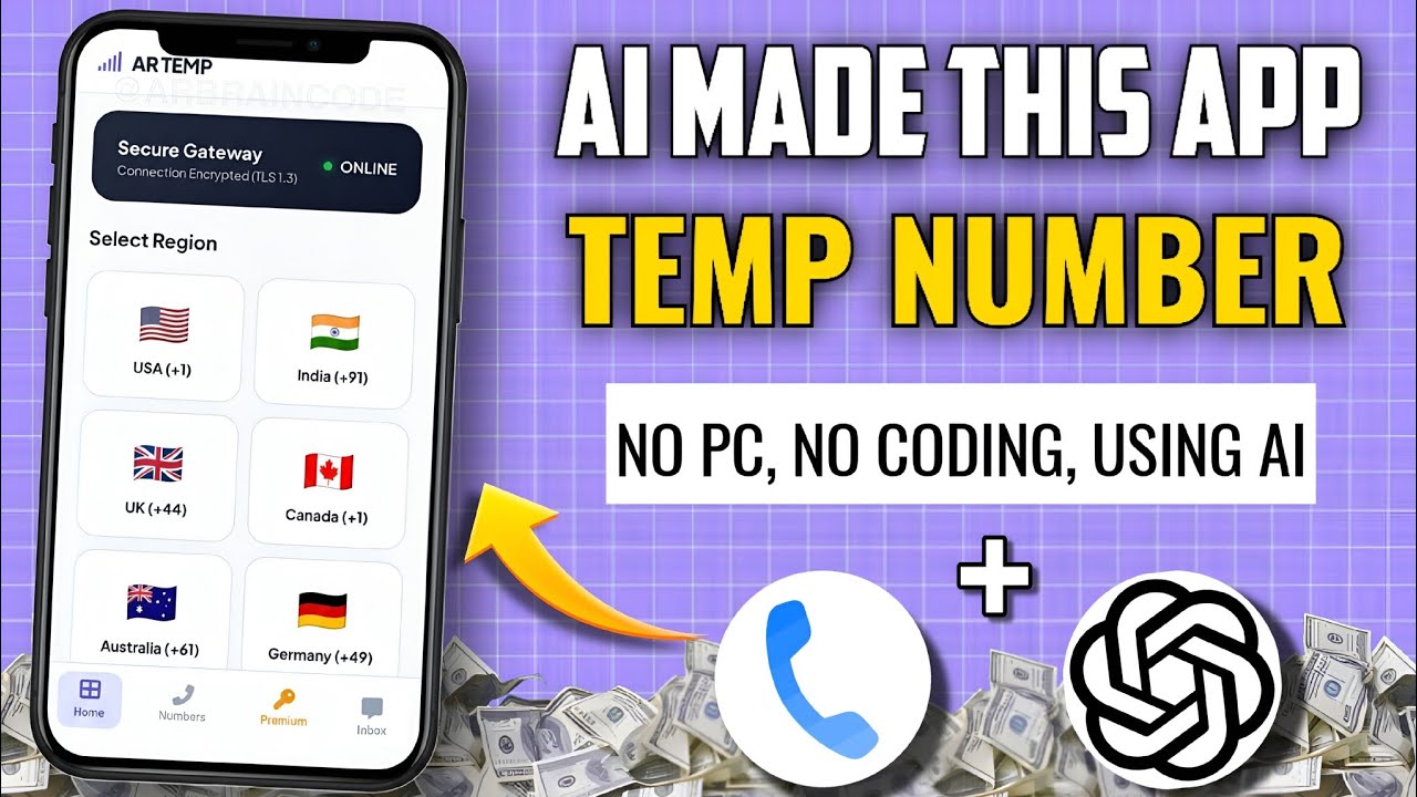 How to Make a Temp Number App Using AI 📲 | No Coding | Full Tutorial 