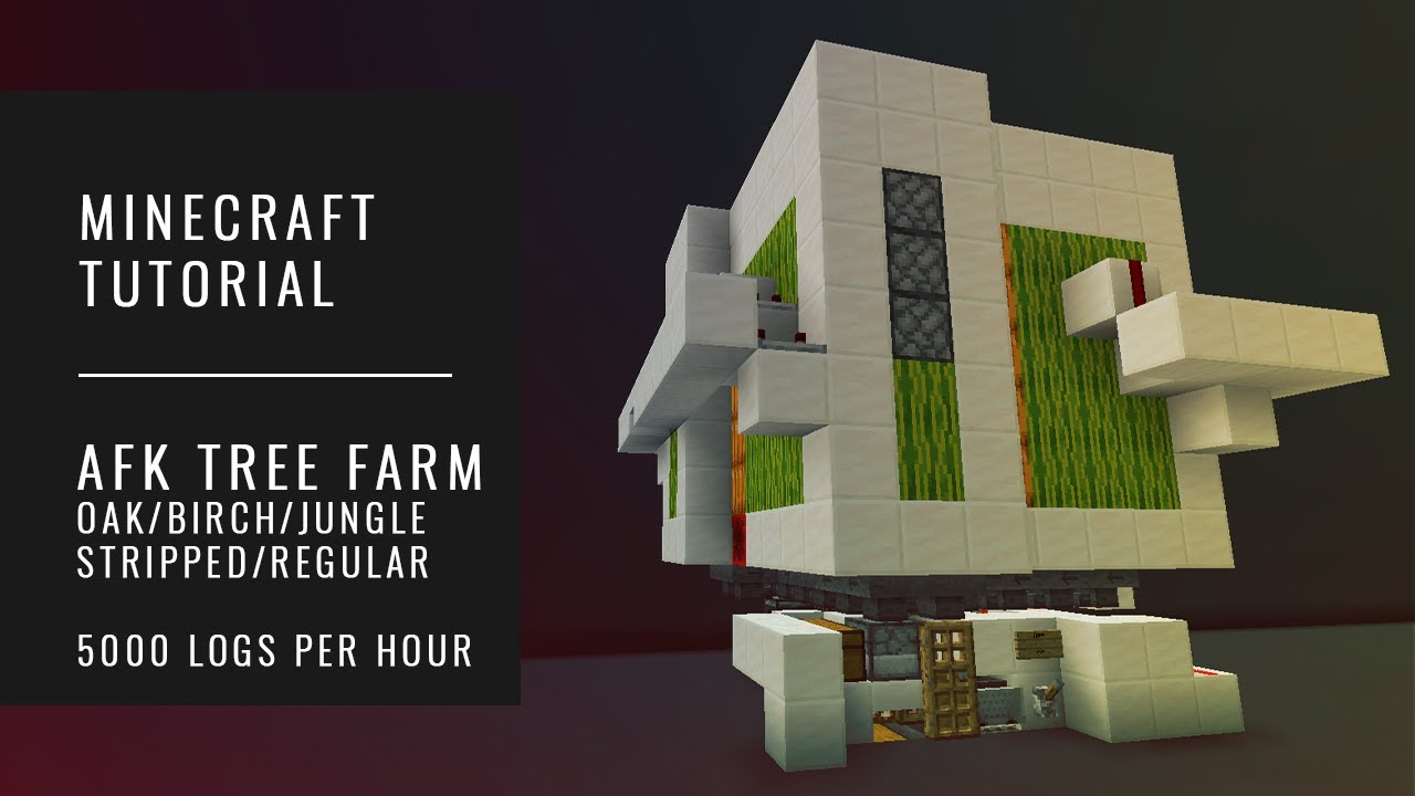 AFK Tree Farm: ДУБ | БЁРЁЗА | ДЖУНГЛИ | ЕЛЬ — 5000 брёвен/час — Minecraft Tutorial