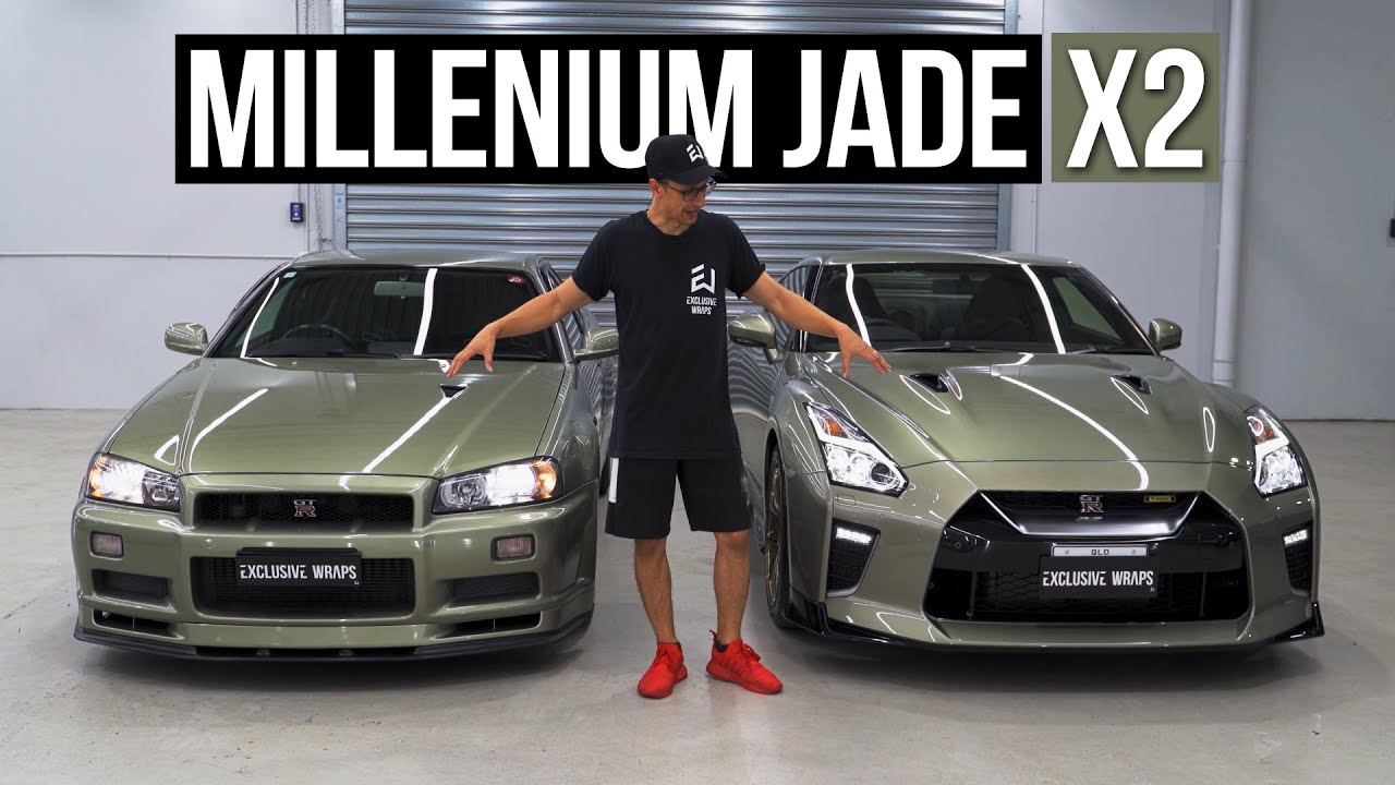 2 x Millennium Jade GT-R's | R34 Nissan Skyline GT-R V-Spec II Nur | R35 GT-R T-Spec