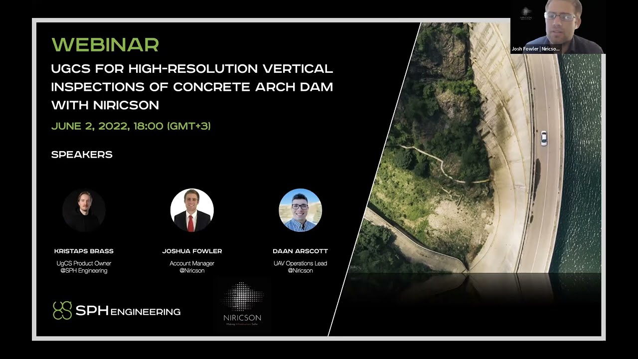 Webinar | UgCS for High-Resolution vertical inspections of concrete arch dam with Niricson