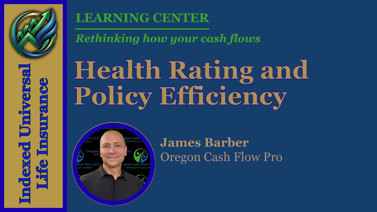 How is policy efficiency affected by health rating with Life Insurance?