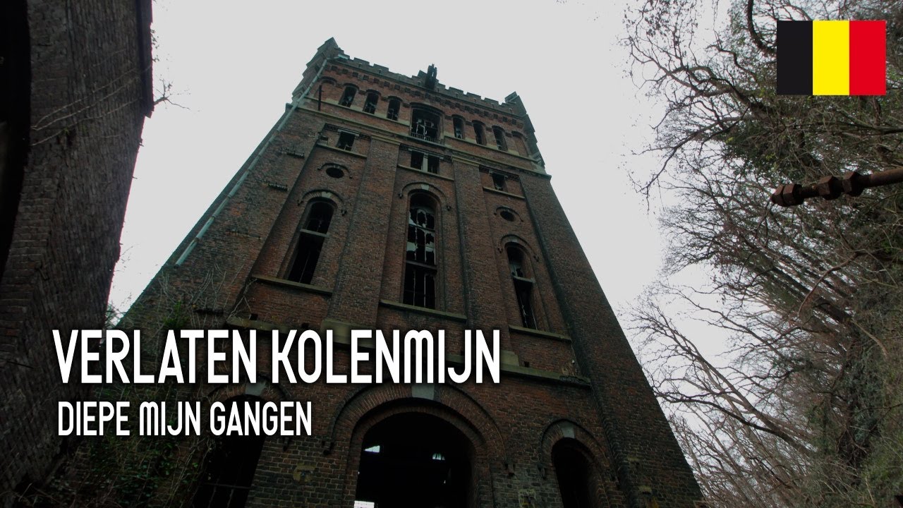 Verlaten steenkolenmijn met diepe mijnschacht!