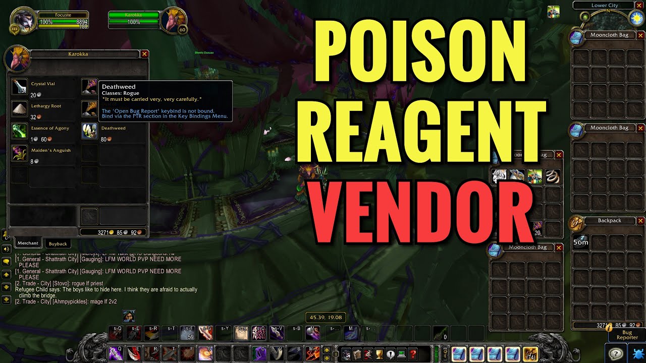 Shattrath Poison Reagent Vendor Location (WoW TBC)