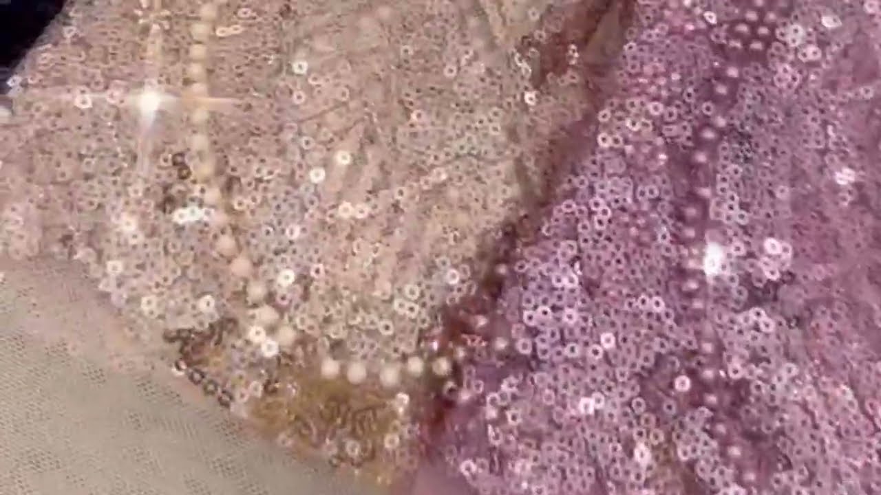 5 Yards Pearl Beaded Lace Fabric &ndash; Luxury Party Gown and Evening Dress Material HN032