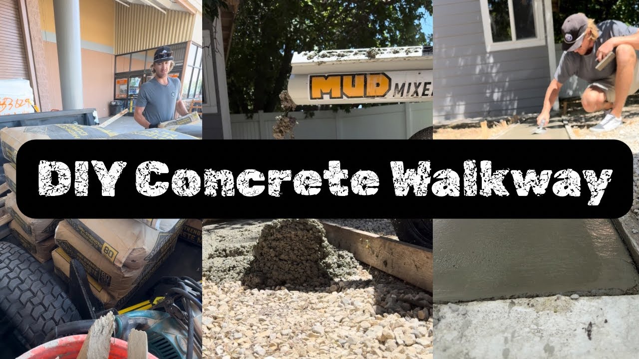 DIY Concrete Walkway Pour | One-Man Job with Mud Mixer