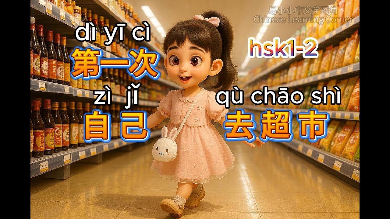 Learning Chinese through Stories｜My First Time Going to the Supermarket AloneHSK1-2第一次自己去超市#chinese
