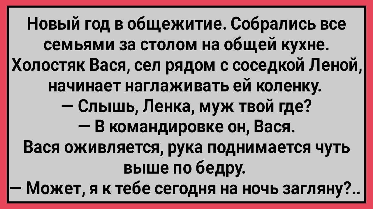 Как Холостяк Вася Соседку Лену в Новогоднюю Ночь по Коленке Гладил! Новогодний Сборник Анекдотов!