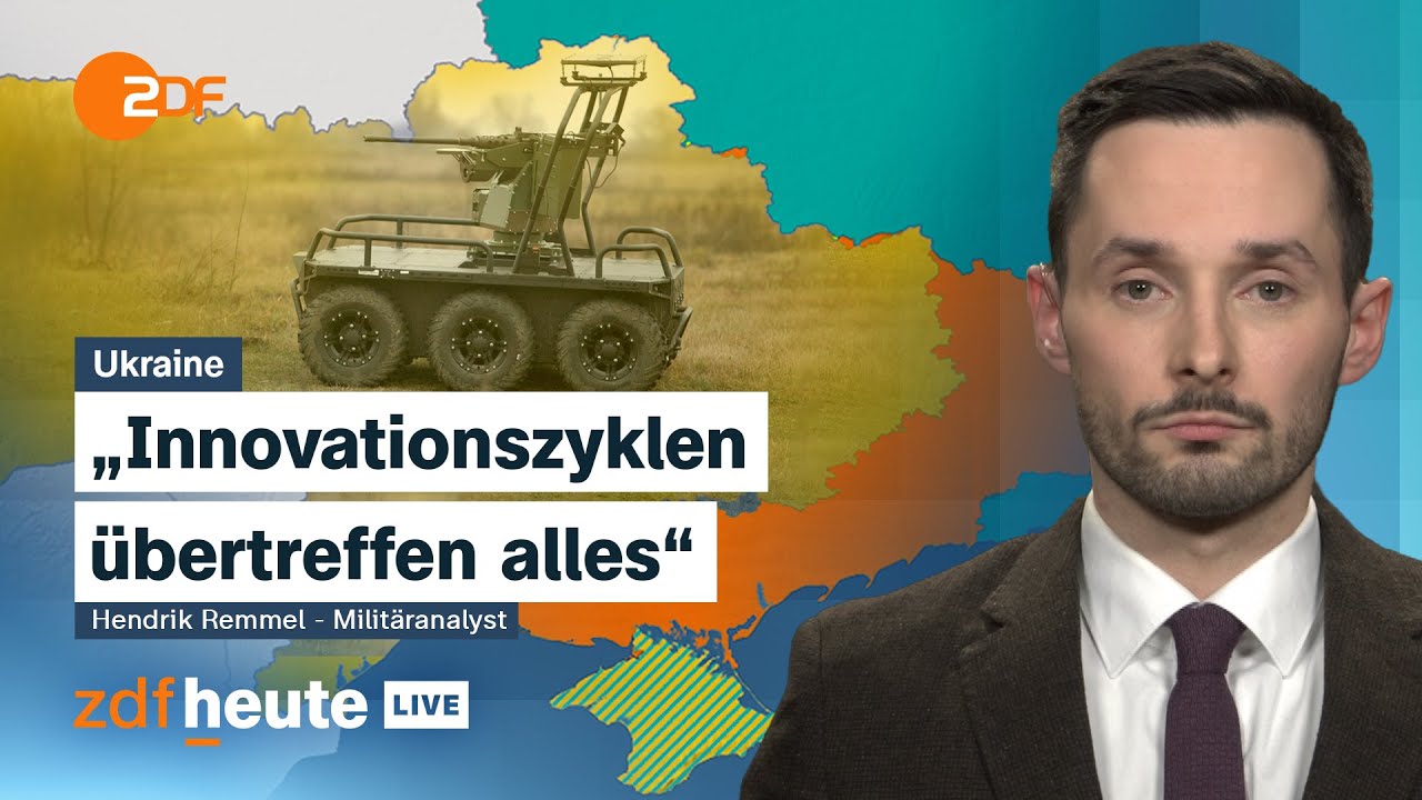 Tech im Krieg: Ukraine feiert Erfolge mit Kampfrobotern  | Militäranalyst Remmel bei ZDFheute live