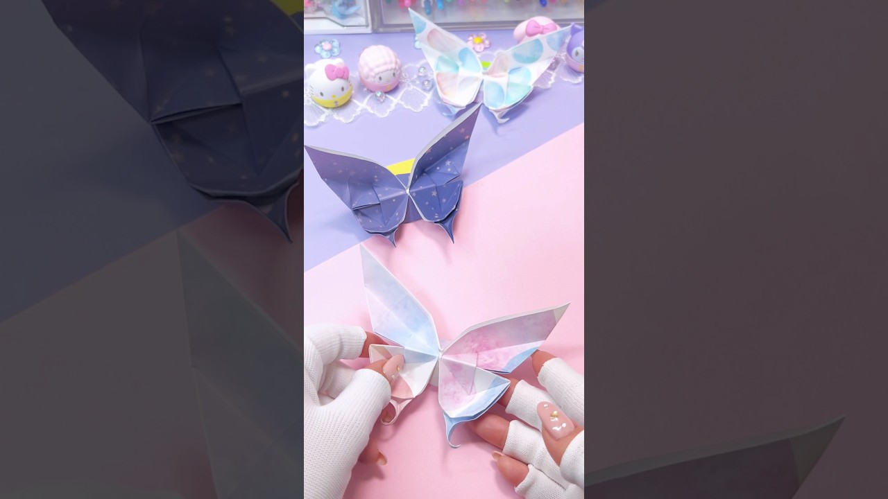 【折り紙】立体蝶々の作り方🦋✨かわいいパタパタバタフライ💕#オルキルラボ #orukirulab #可愛い #折り紙 #origami #蝶々 #バタフライ #butterfly #shorts