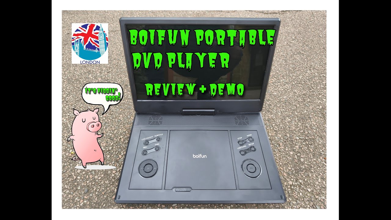 BOIFUN 15"  LCD PORTABLE DVD PLAYER (BFN - 142) REVIEW & DEMO