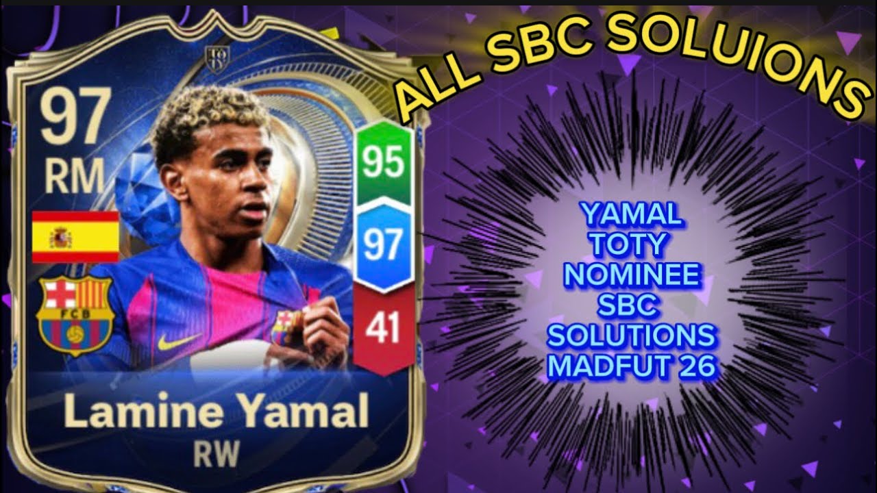 LAMINE YAMAL 92 RATED TOTY NOMINEE | ALL 14 MADFUT SOLUTIONS | MADFUT SBC SOLUTION | MADFUT 26  