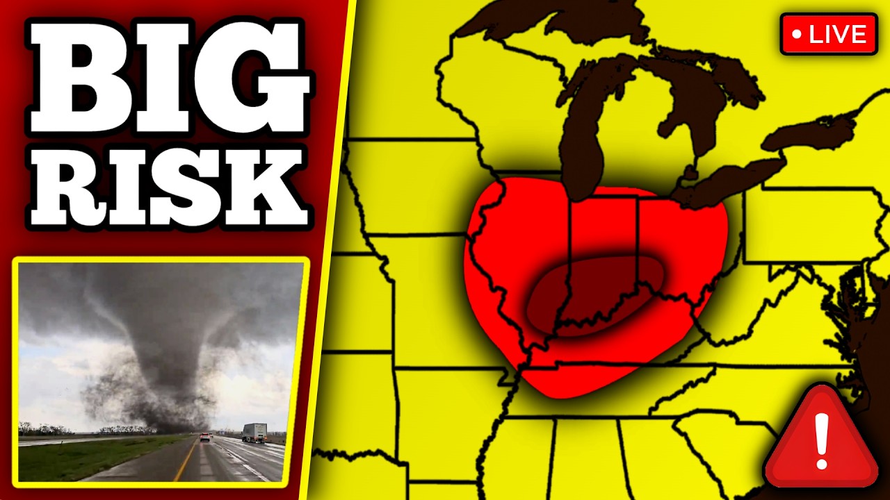 🔴 BREAKING TORNADO WARNING IN ILLINOIS - Strong Tornadoes Possible - With LIVE Storm Chasers...