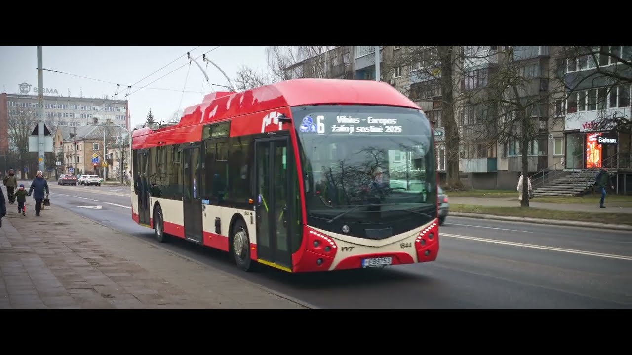 Lithuania, Vilnius, trolleybus 6 ride from Giedraičių st to Žalgirio st.