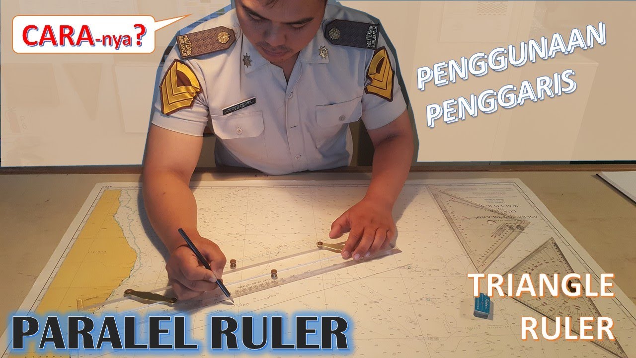Cara penggunaan PARALEL RULER dan TRIANGLE RULER diatas Meja PETA || Mistar SEJAJAR dan SEGITIGA
