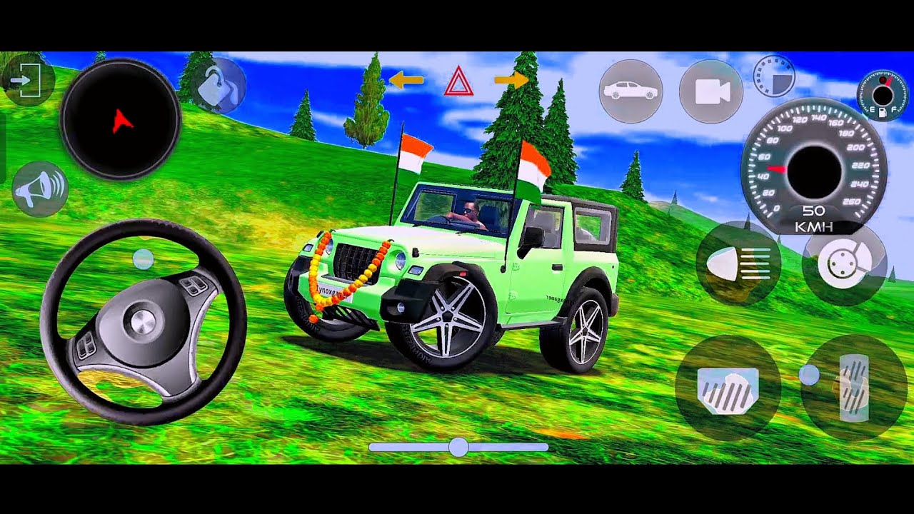 Modified Mahindra Thar 😈Indian Green Thar 🇮🇳 Extreme Offroad Drive | Gadi Wala Game Car Game Android