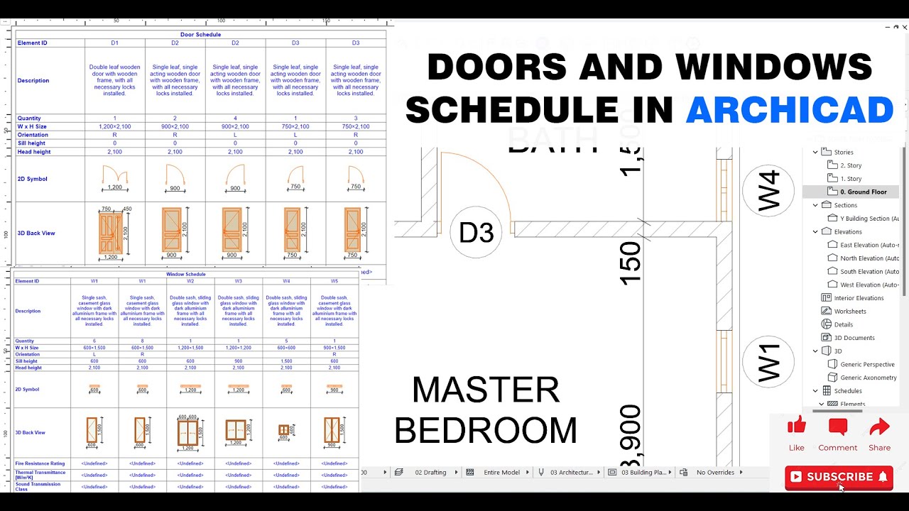 Doors and Windows Schedule in ArchiCAD