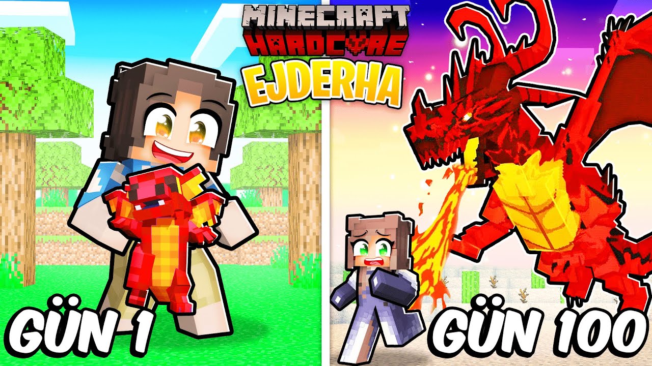Minecraft'ta KANLI EJDERHA Olarak 100 GÜN GEÇİRDİM 🐉🩸🔥