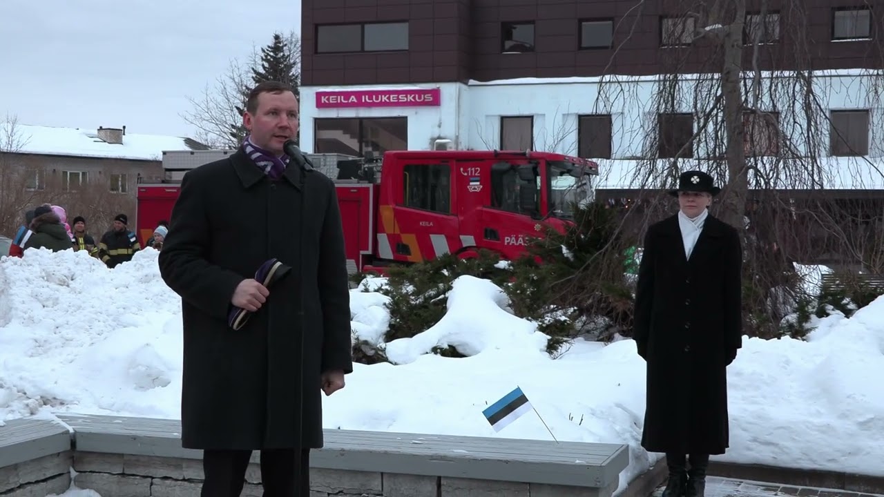 EV 108, pidulik lipu heiskamine Keilas