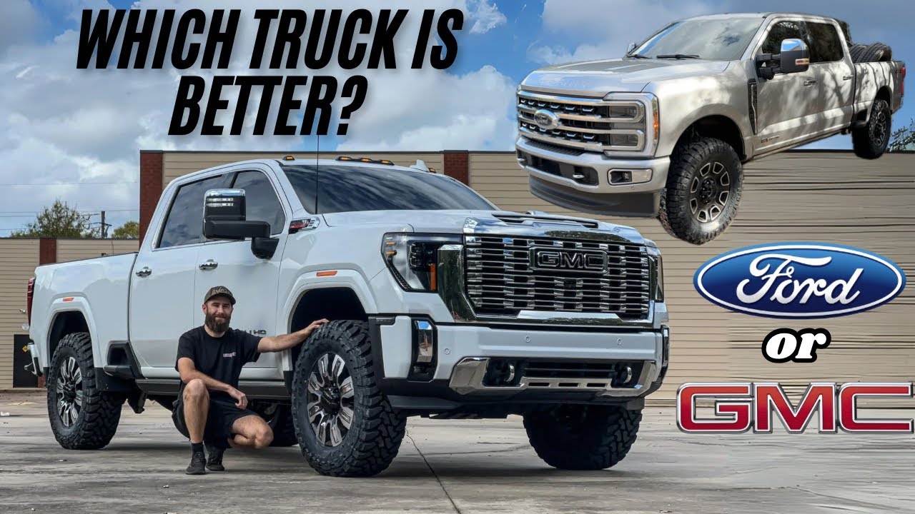 Сравнение грузовиков GMC и Ford с комплектами для выравнивания кузова и 37-дюймовыми шинами