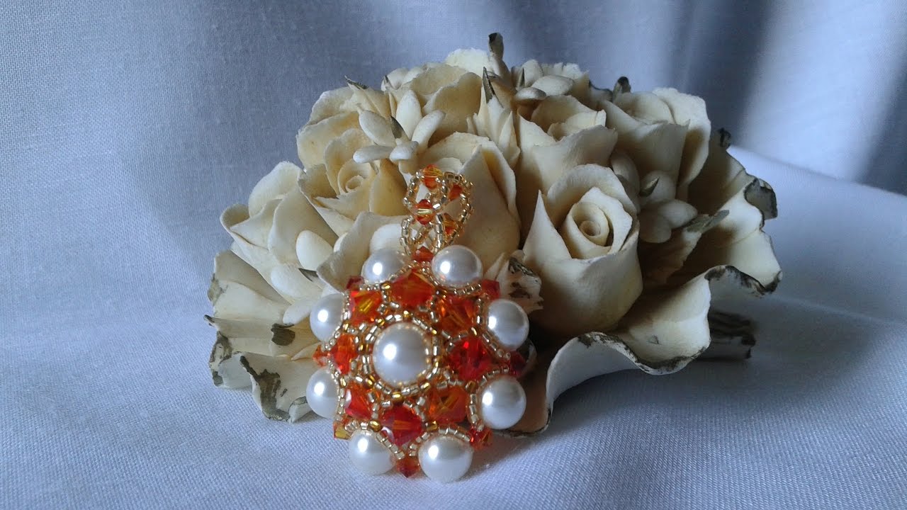 TUTORIAL CIONDOLO PERLA CON DELICA MIYUKI E BICONO SWAROVSKI |DIY