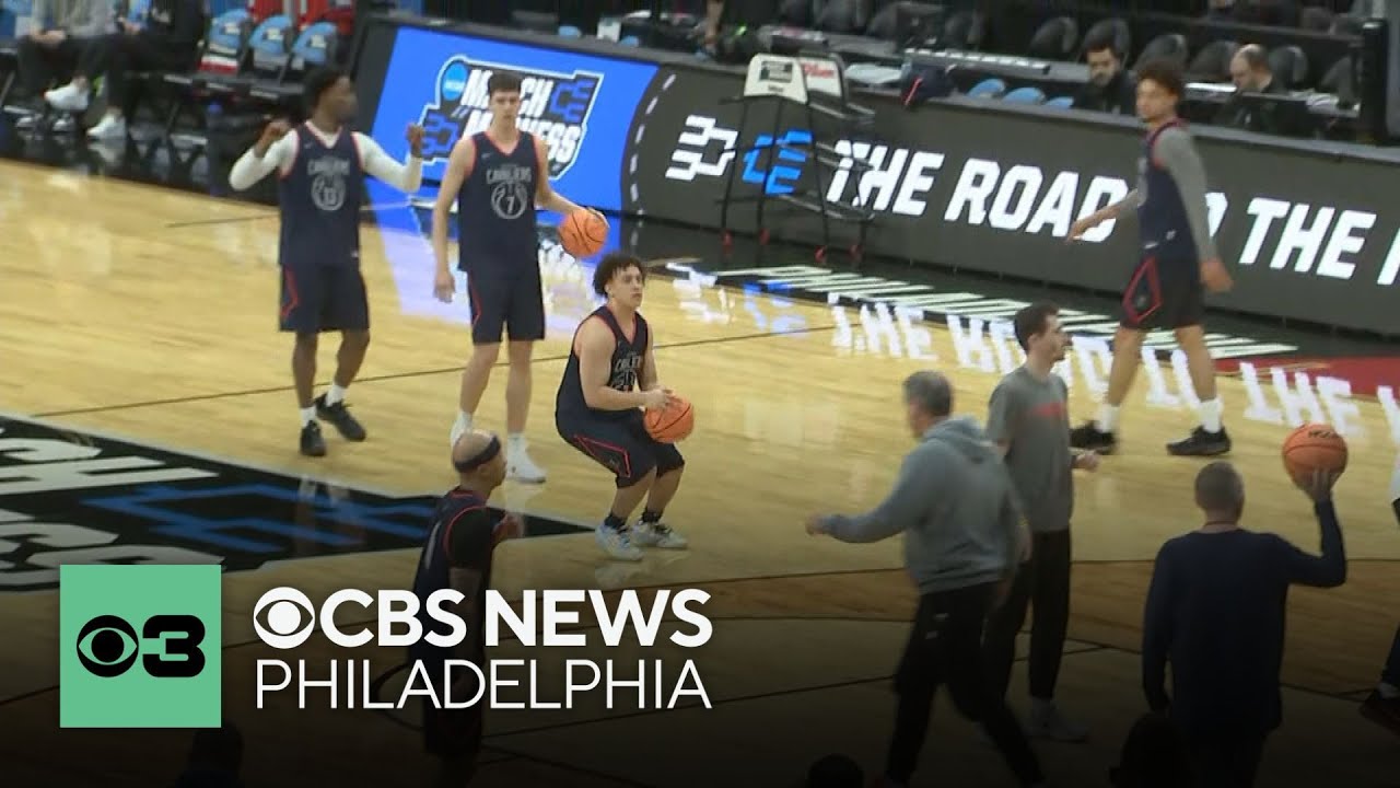 Virginia Cavaliers practice as Philadelphia prepares to host 6 NCAA March Madness basketball games