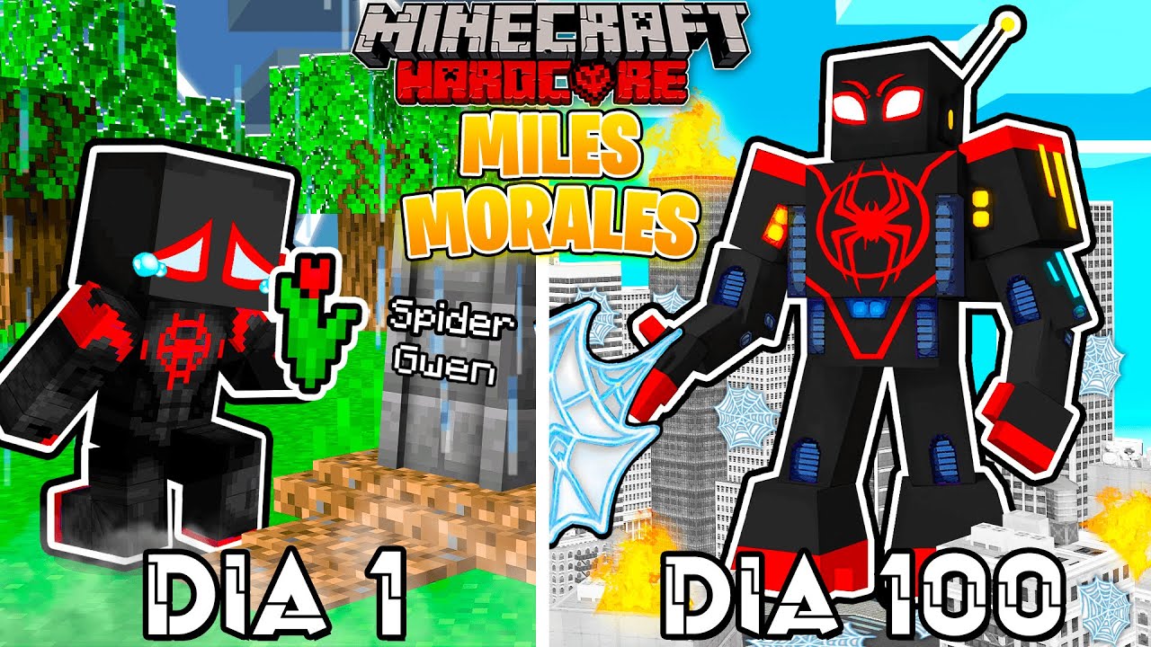 🟥SOBREVIVÍ 100 DÍAS como SPIDERMAN en Minecraft HARDCORE!