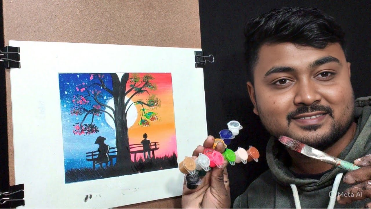 ASMR Day And Night Couple Painting 🎨