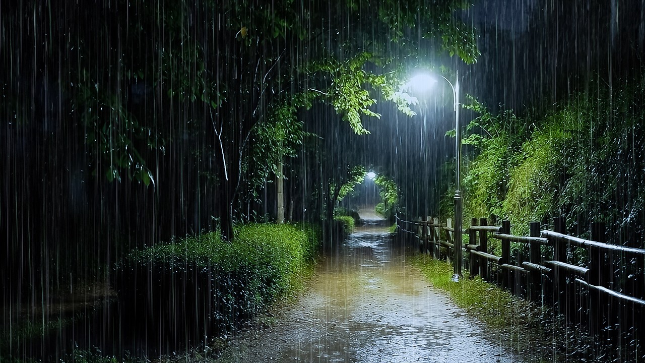 Let Go of Stress & Sleep Better Tonight with Soft Rain at Forest Path | ASMR Rain to Cure Insomnia