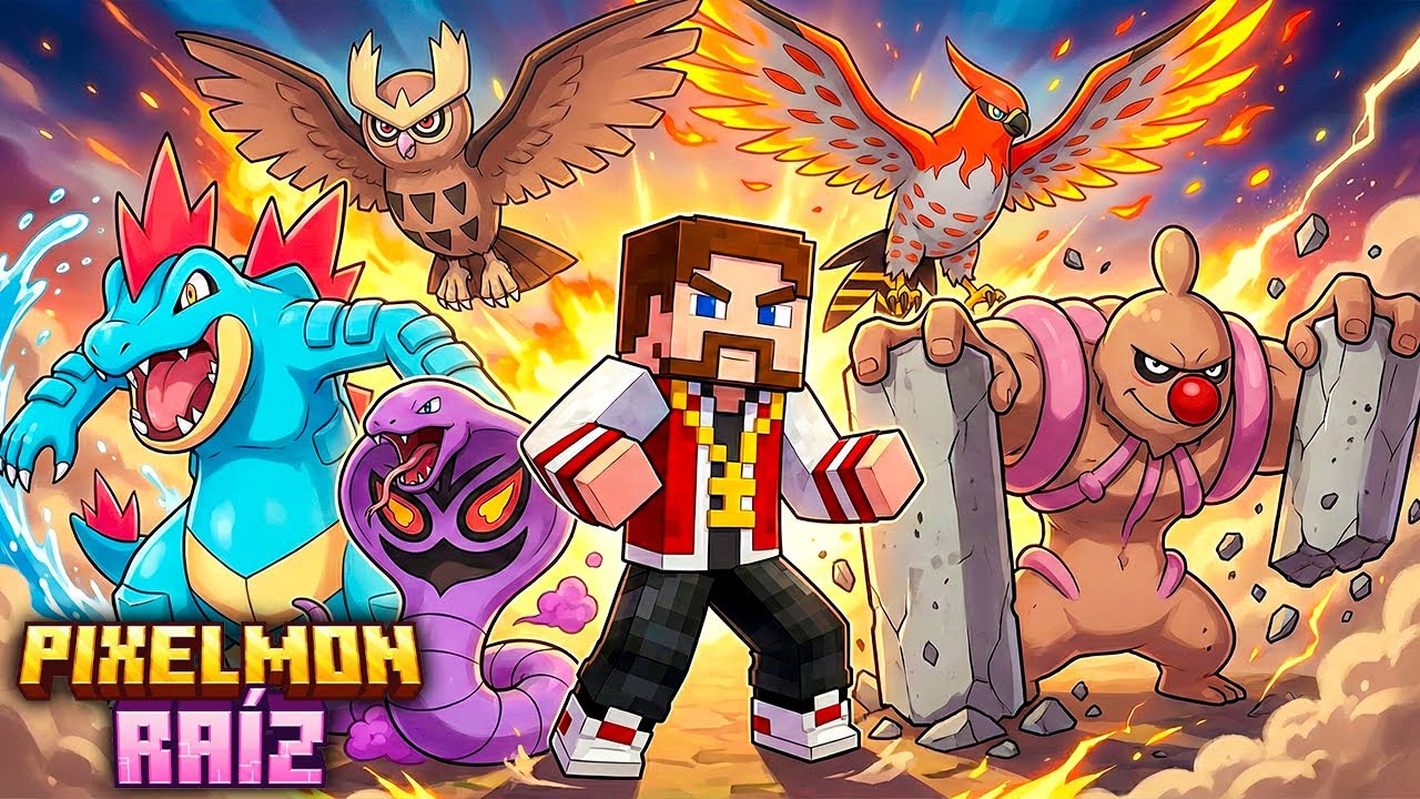 ESSE TIME POKÉMON vai VENCER TODOS os YOUTUBERS no PIXELMON RAÍZ