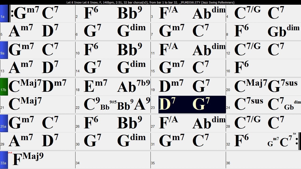 Let it Snow Let it Snow,  F Backing Track
