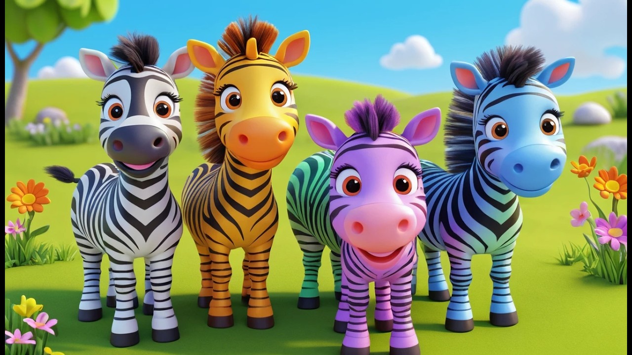 Five Little Zebras Gallop Gallop Gallop | Safari Animal Song & Counting Rhyme