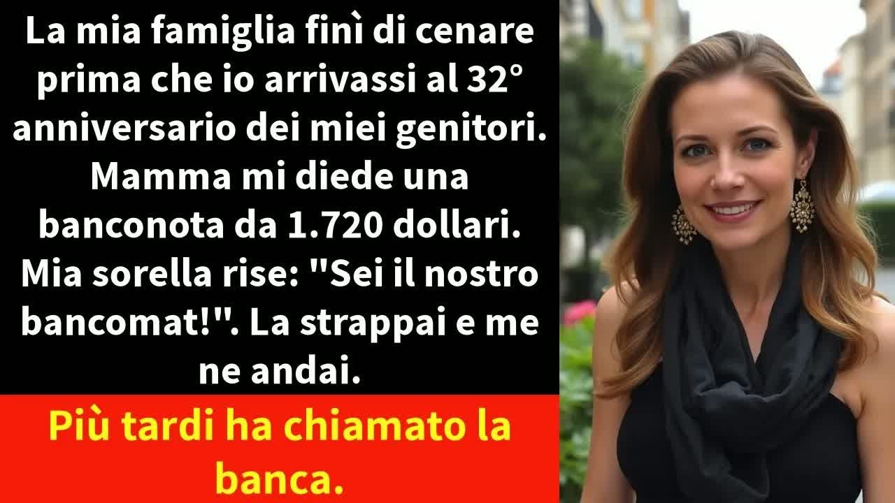 La mia famiglia ha finito di cenare prima che io arrivassi al 32° anniversario dei miei genitori