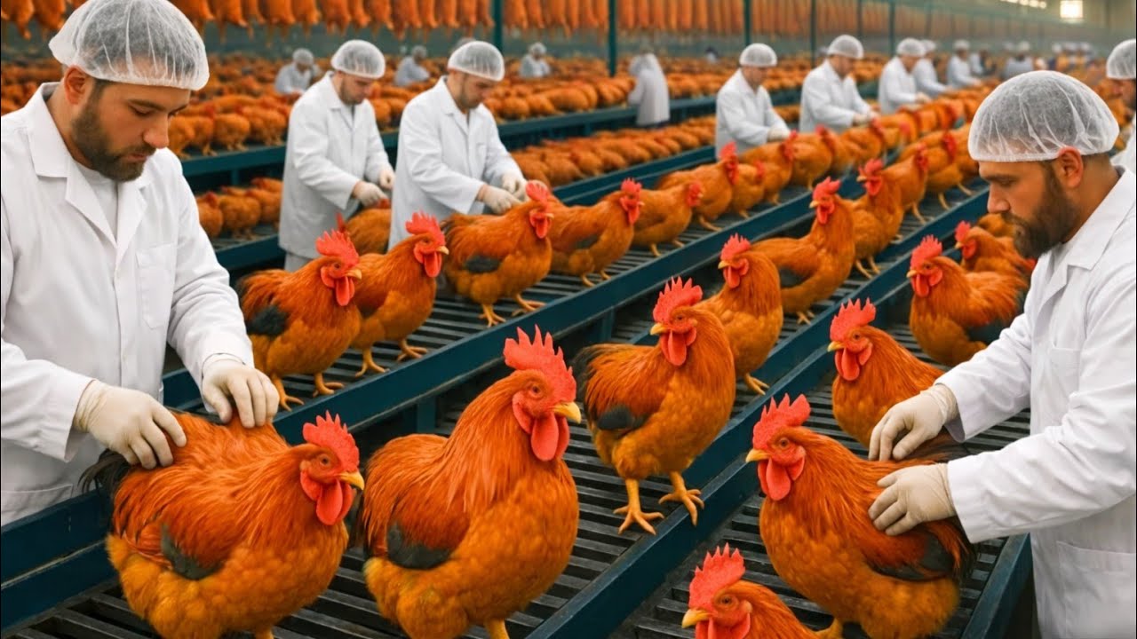 inside the world’s largest Ri chicken factory/Full Journey from Giant Egg to Global Export 🐣🏭