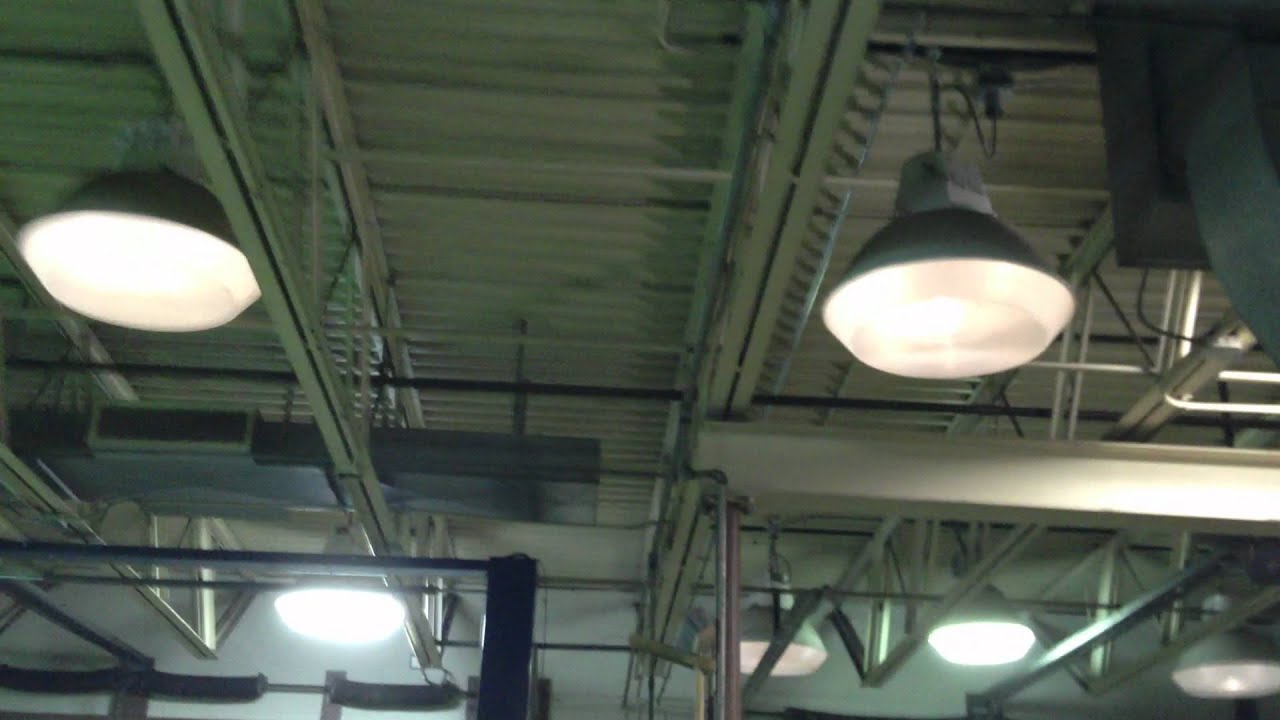 Metal Halide Low Bays Turning On