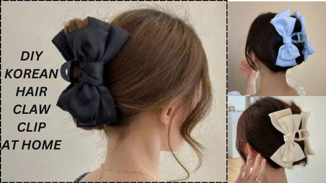 Korean Larg Bow Hair Clip For Women 😍🫰| Fancy Diy Claw Clip \ Diy Korean Hair Accessories