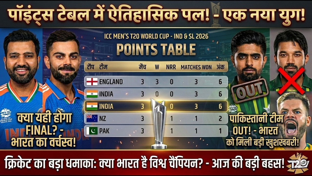 SL Won! T20 WC 2026 Points Table: Pakistan OUT? 😱 India Final Me Pakka! | Cricket News