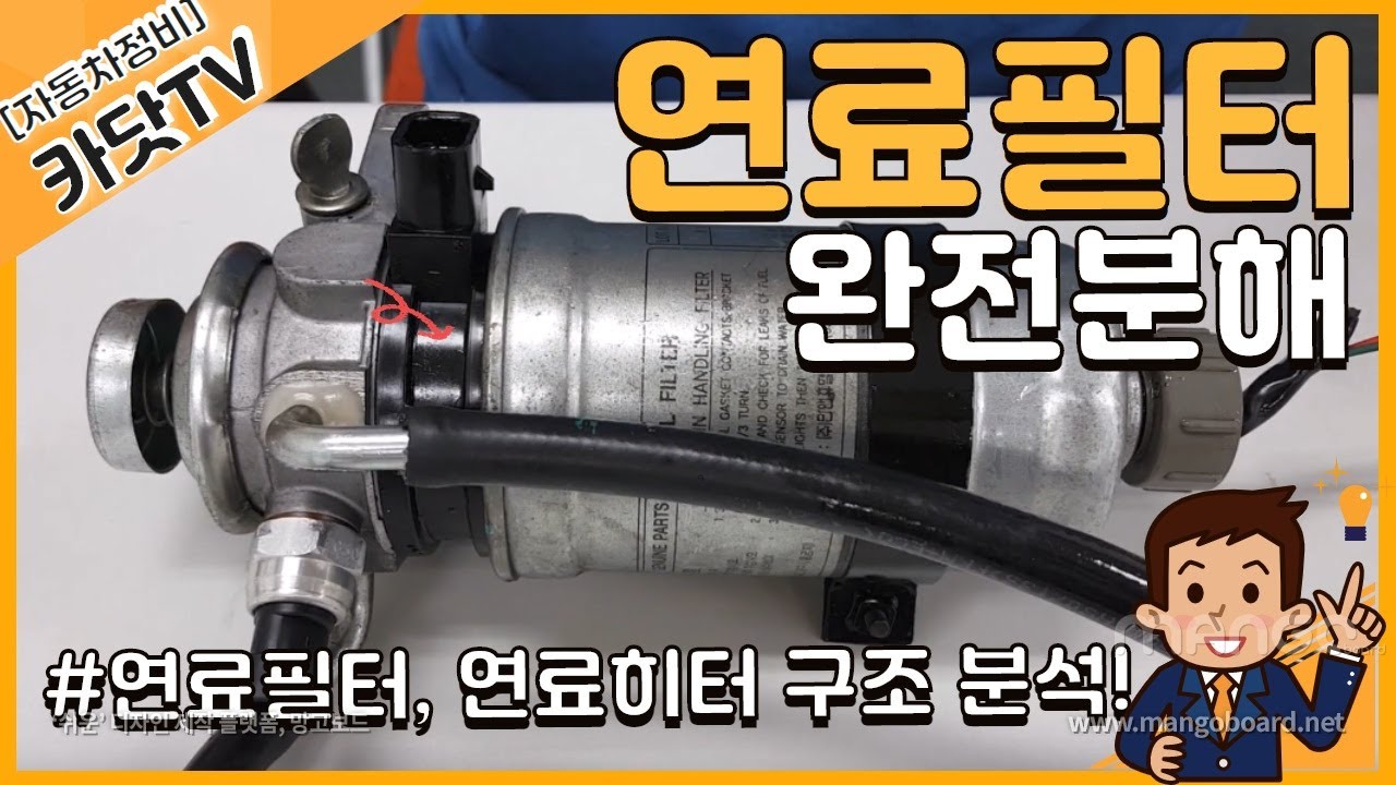 [CRDI 디젤기관]  연료필터, 연료히터, 플라이밍펌프 내부구조 및 작동원리 분석!