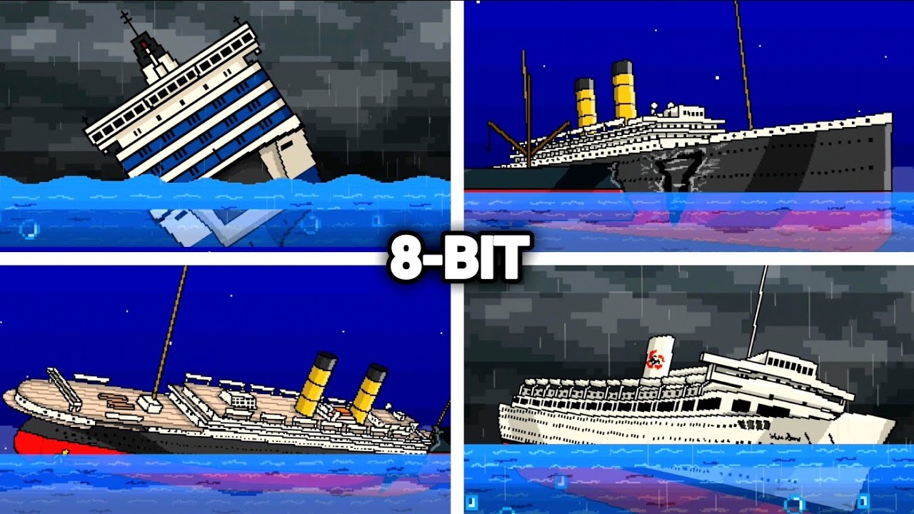 FAMOUS SHIPS SINKING🚢⚓️ in 8-BIT STYLE 